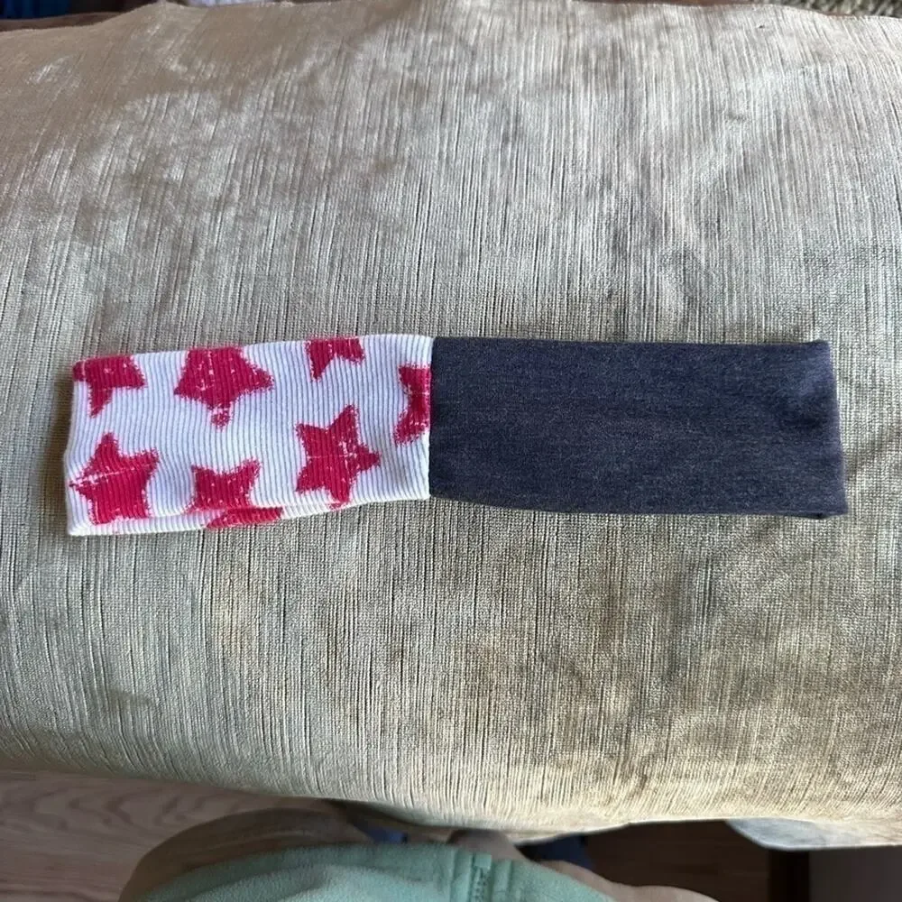 Headband Handmade red star white blue twist